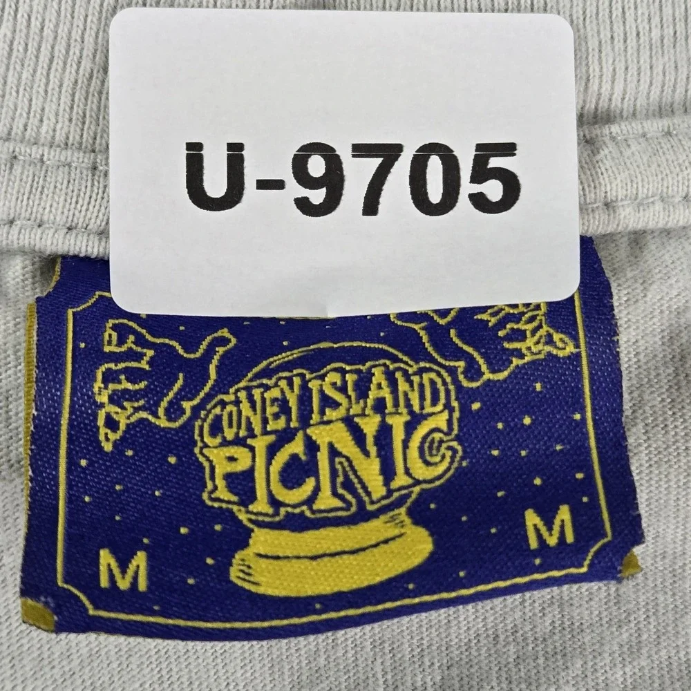 Coney Island Picnic Men Shirt M Gray‎ Graphic Print Cosmic Handprint Tee